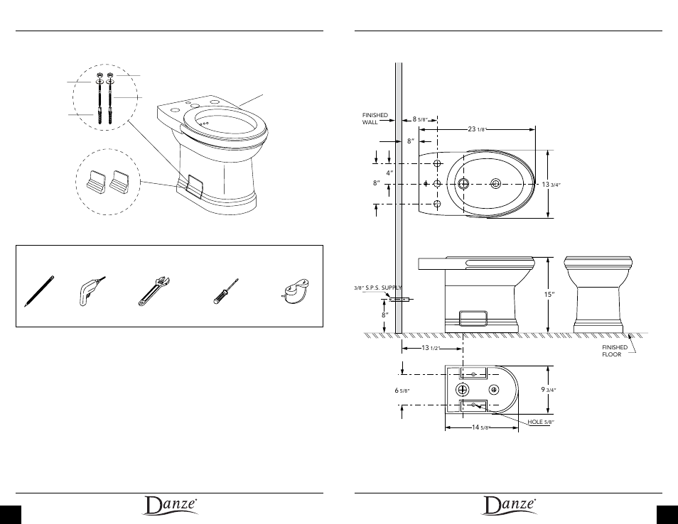 Product dimensions tools required | Danze DC014110 - Installation Manual User Manual | Page 3 / 9