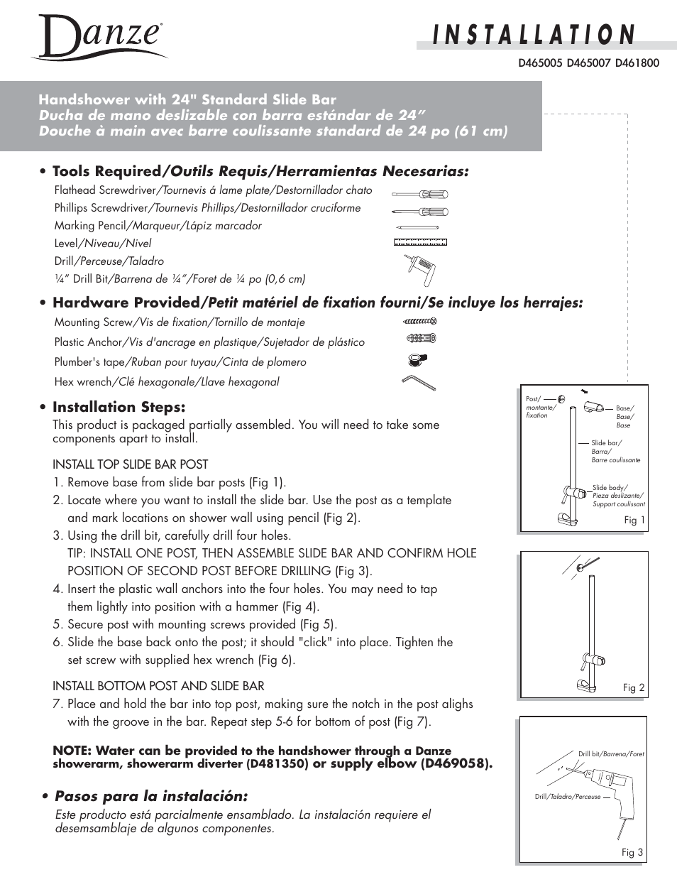 Danze D461800 - Installation Manual User Manual | 2 pages