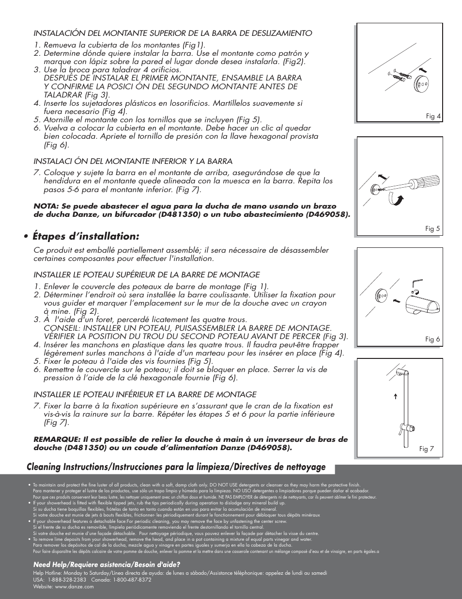 Étapes d’installation | Danze D461800 - Installation Manual User Manual | Page 2 / 2