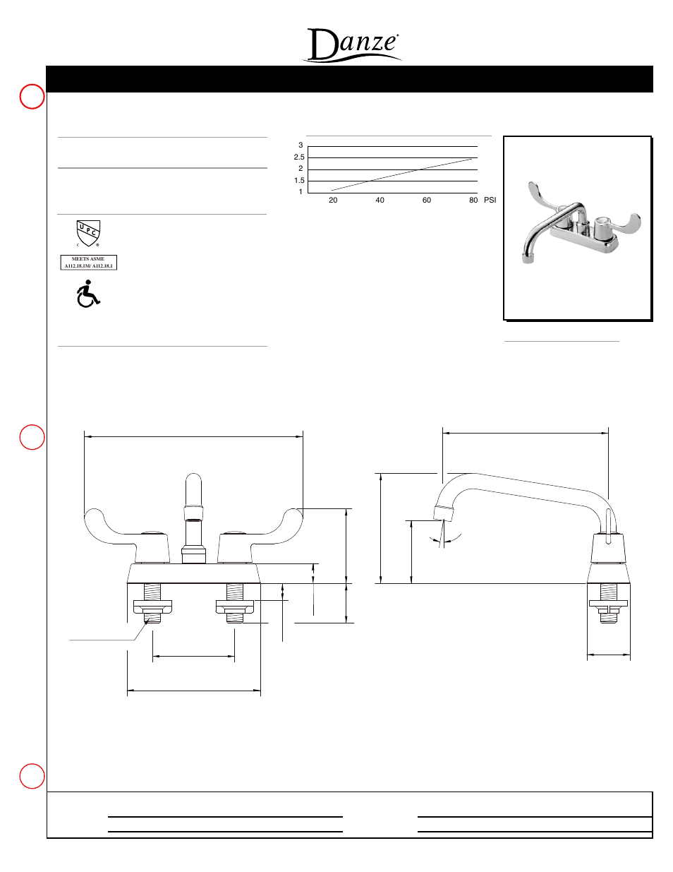Danze D100353 - Spec Sheets User Manual | 1 page