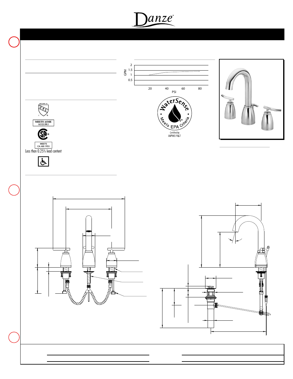 Danze D304054 - Spec Sheets User Manual | 1 page