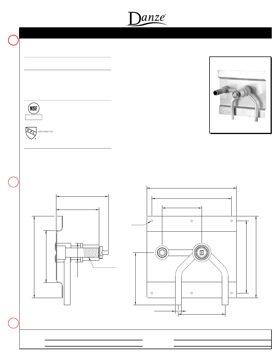 Danze D106900BT - Spec Sheets User Manual | 1 page