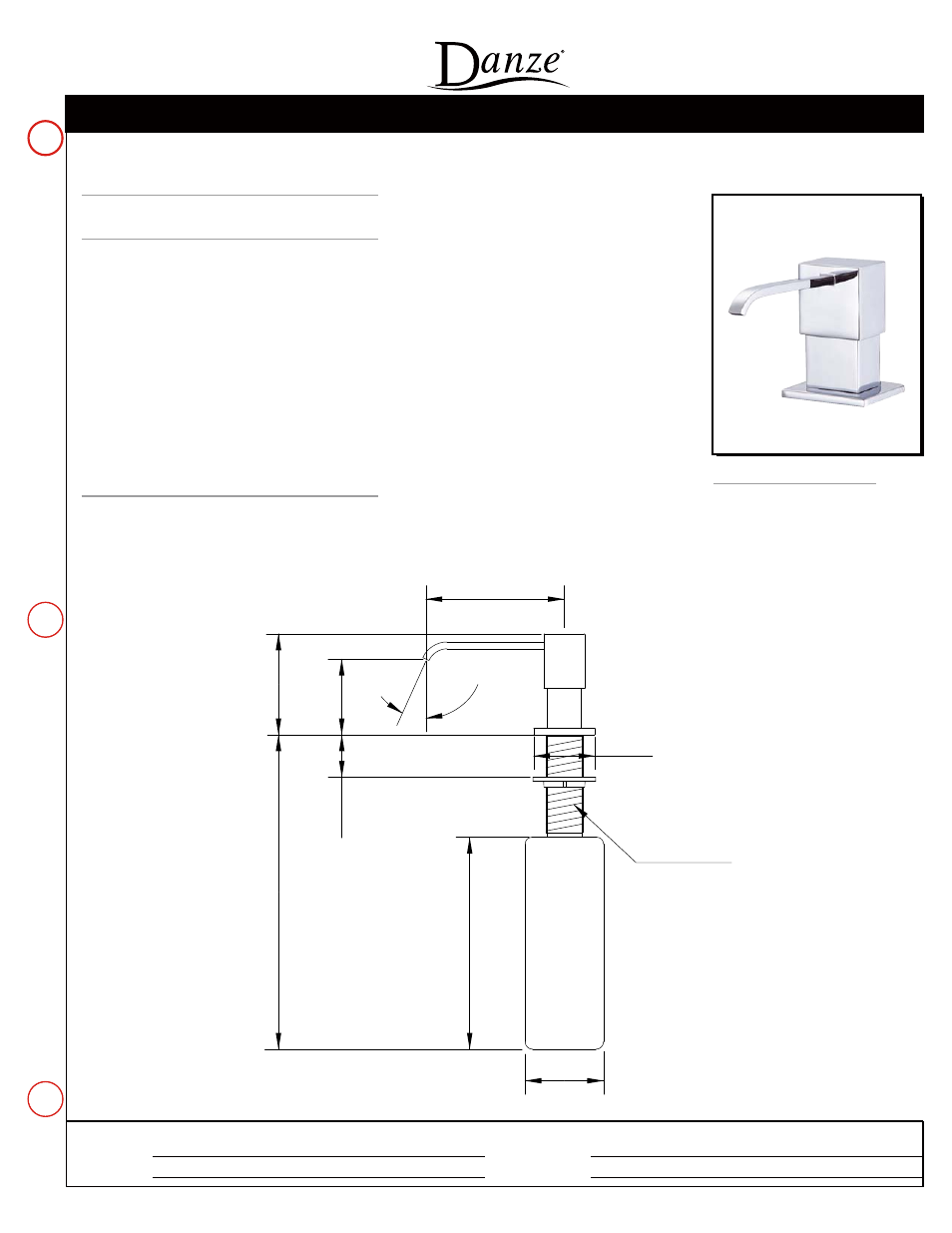 Danze D495944 - Spec Sheets User Manual | 1 page