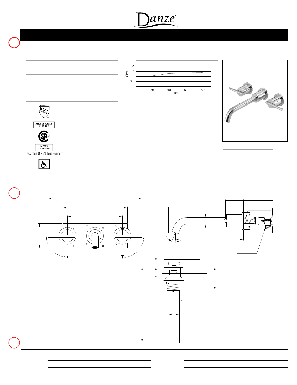 Danze D316258 - Spec Sheets User Manual | 1 page