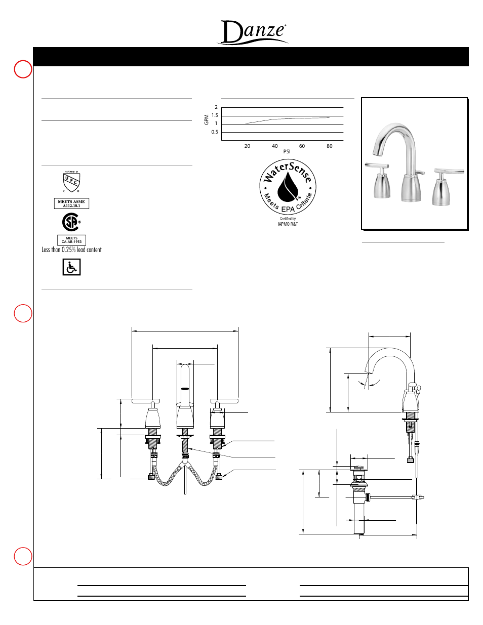 Danze D303054 - Spec Sheets User Manual | 1 page