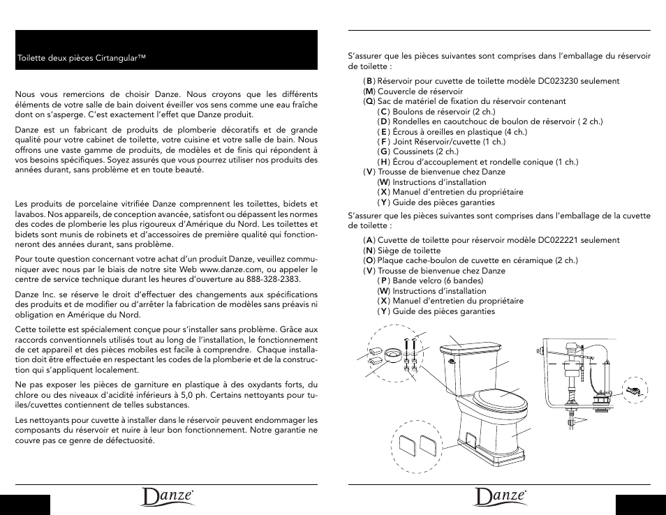 Présentation de danze, Produits de porcelaine vitrifiée danze, Instructions d’installation | Avant d’installer | Danze DC023230-DC022221 - Installation Manual User Manual | Page 10 / 13