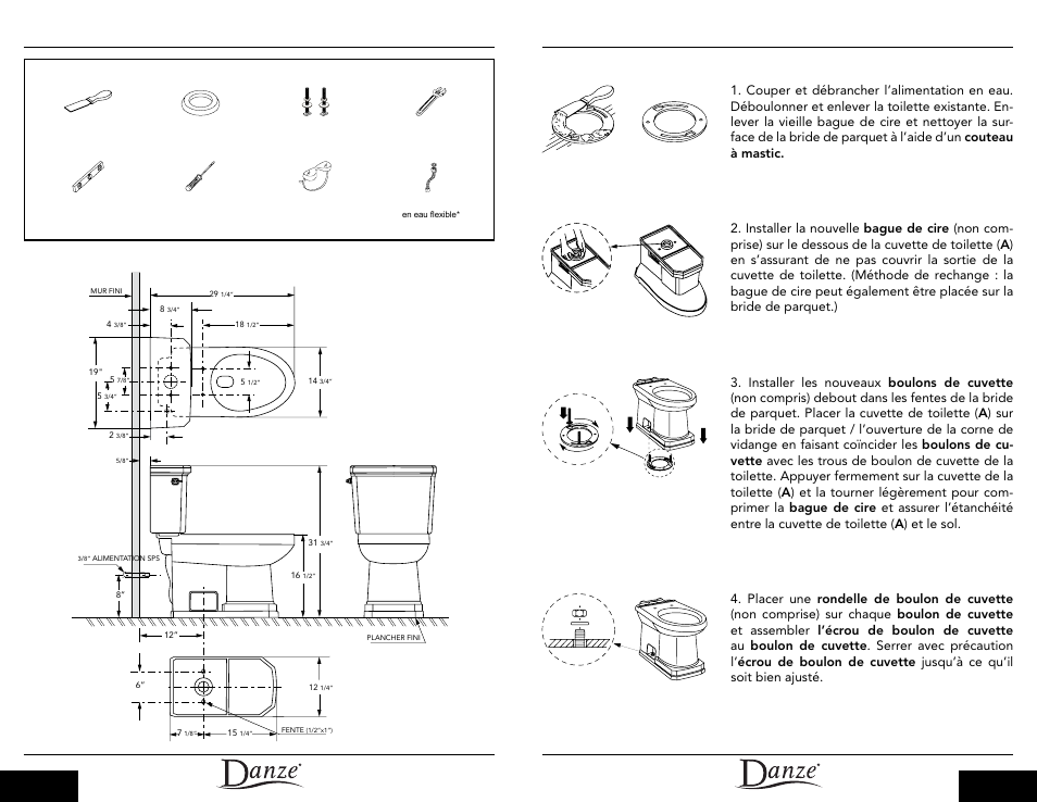 Instructions d’installation, Dimensions du produit outils requis | Danze DC023230-DC022221 - Installation Manual User Manual | Page 11 / 13