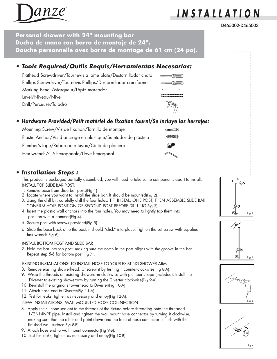 Danze D465002 - Installation Manual User Manual | 3 pages