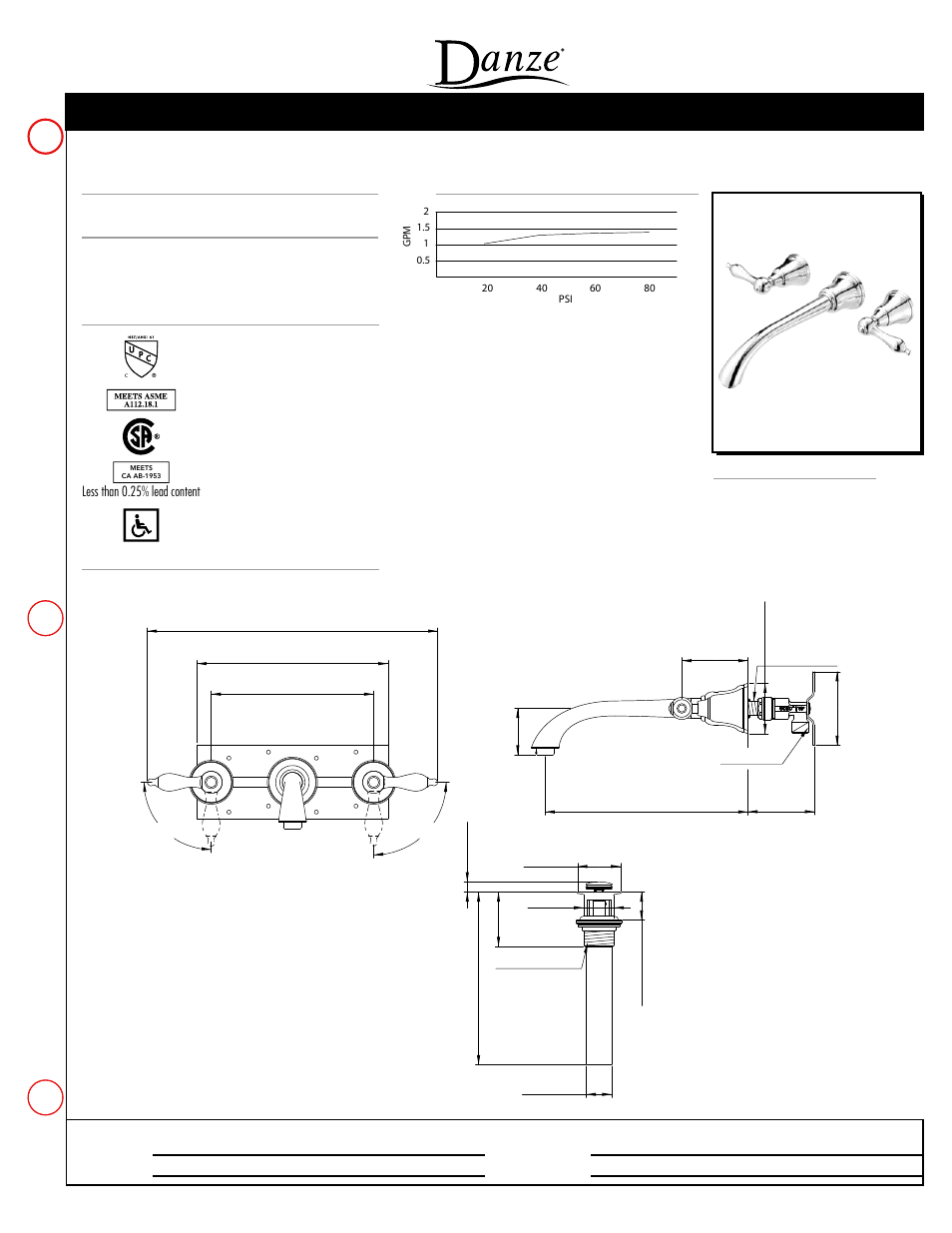 Danze D316240 - Spec Sheets User Manual | 1 page