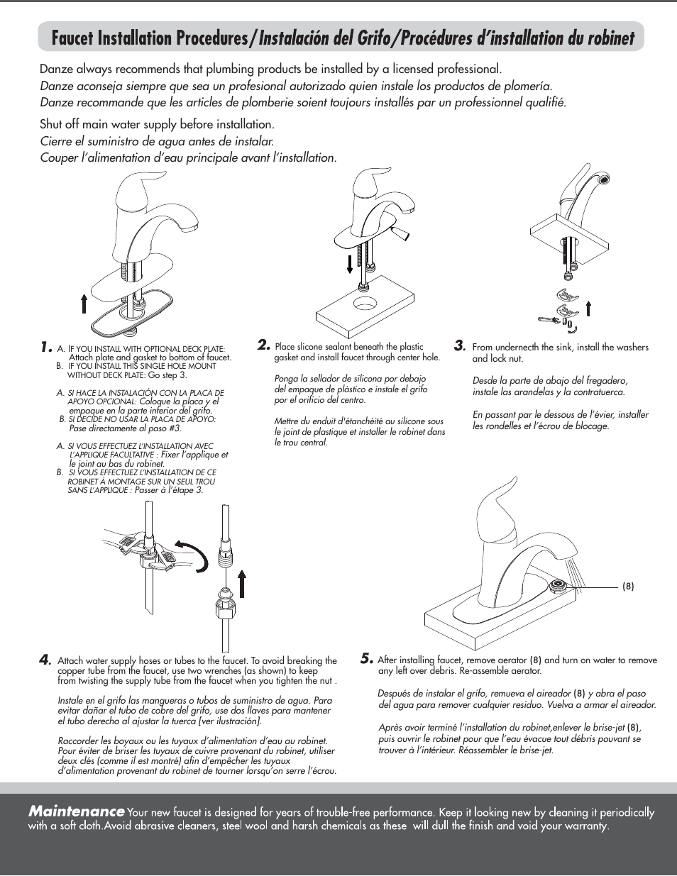 Danze D225521 - Installation Manual User Manual | Page 2 / 4