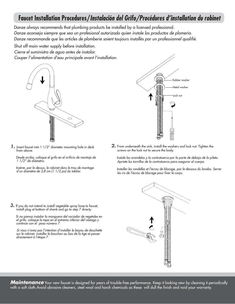 Maintenance | Danze D401546 - Installation Manual User Manual | Page 4 / 6