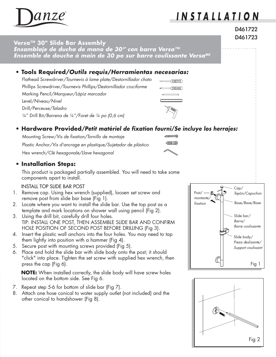 Danze D461722 - Installation Manual User Manual | 4 pages