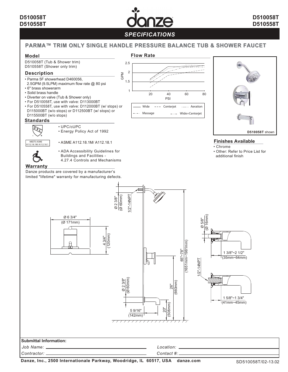 Danze D510558T User Manual | 1 page