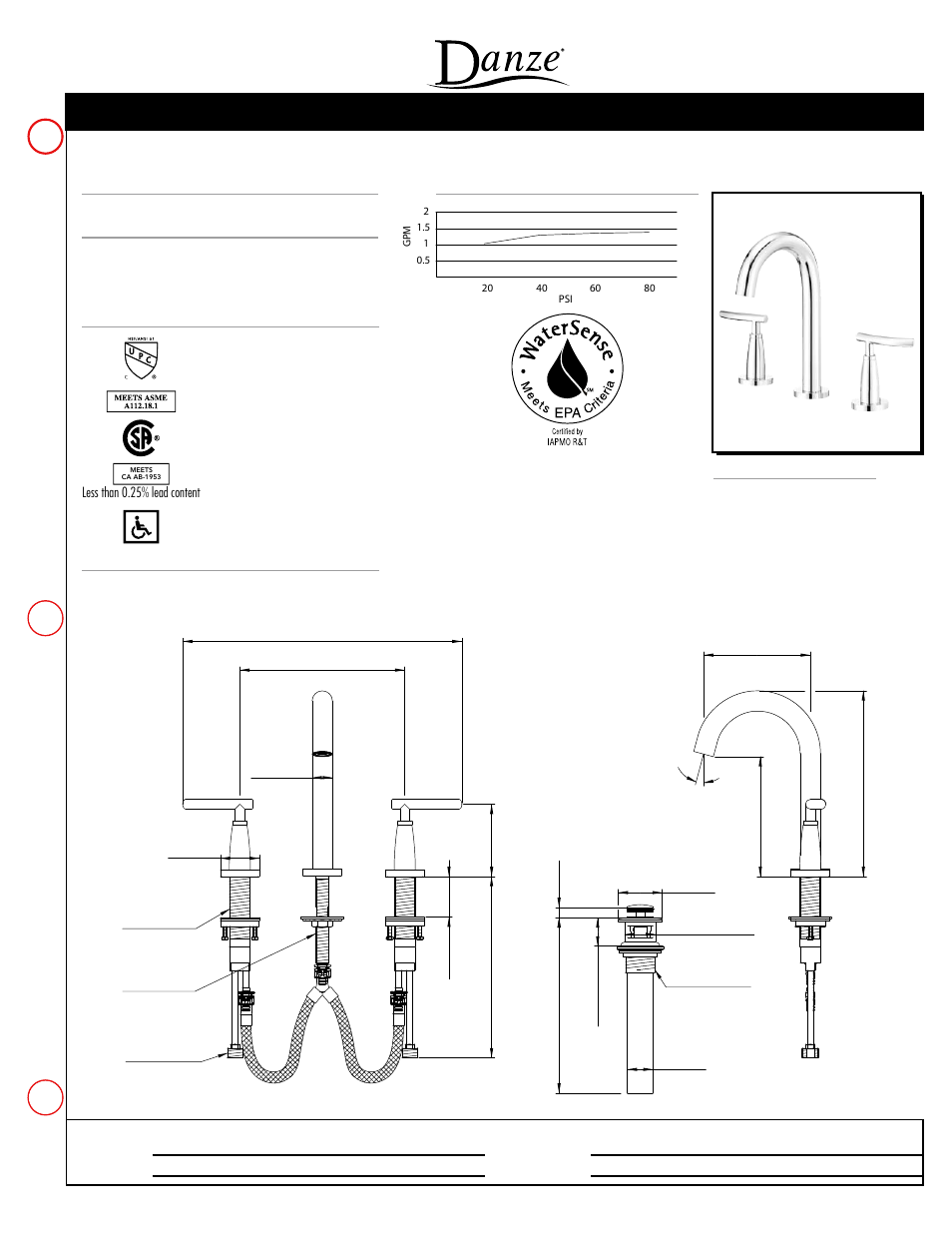 Danze D304554 - Spec Sheets User Manual | 1 page