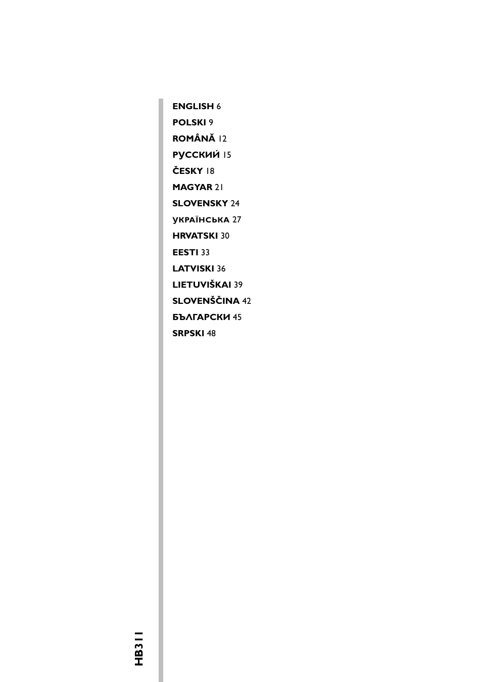Hb311 | Philips HB311 User Manual | Page 5 / 54