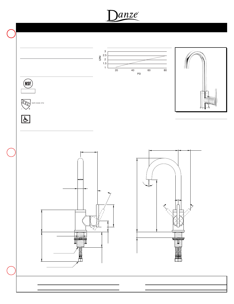 Danze D151558 - Spec Sheets User Manual | 1 page