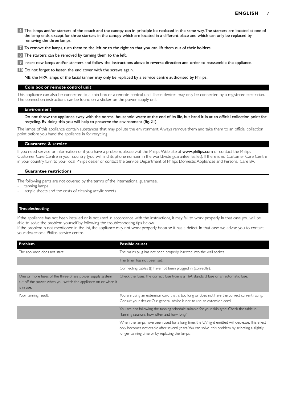 Philips HB591 User Manual | Page 7 / 32