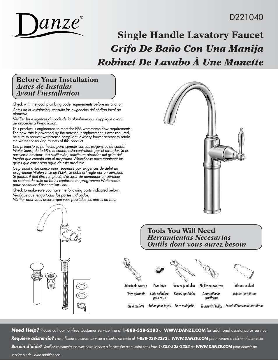 Danze D221040 - Installation Manual User Manual | 4 pages