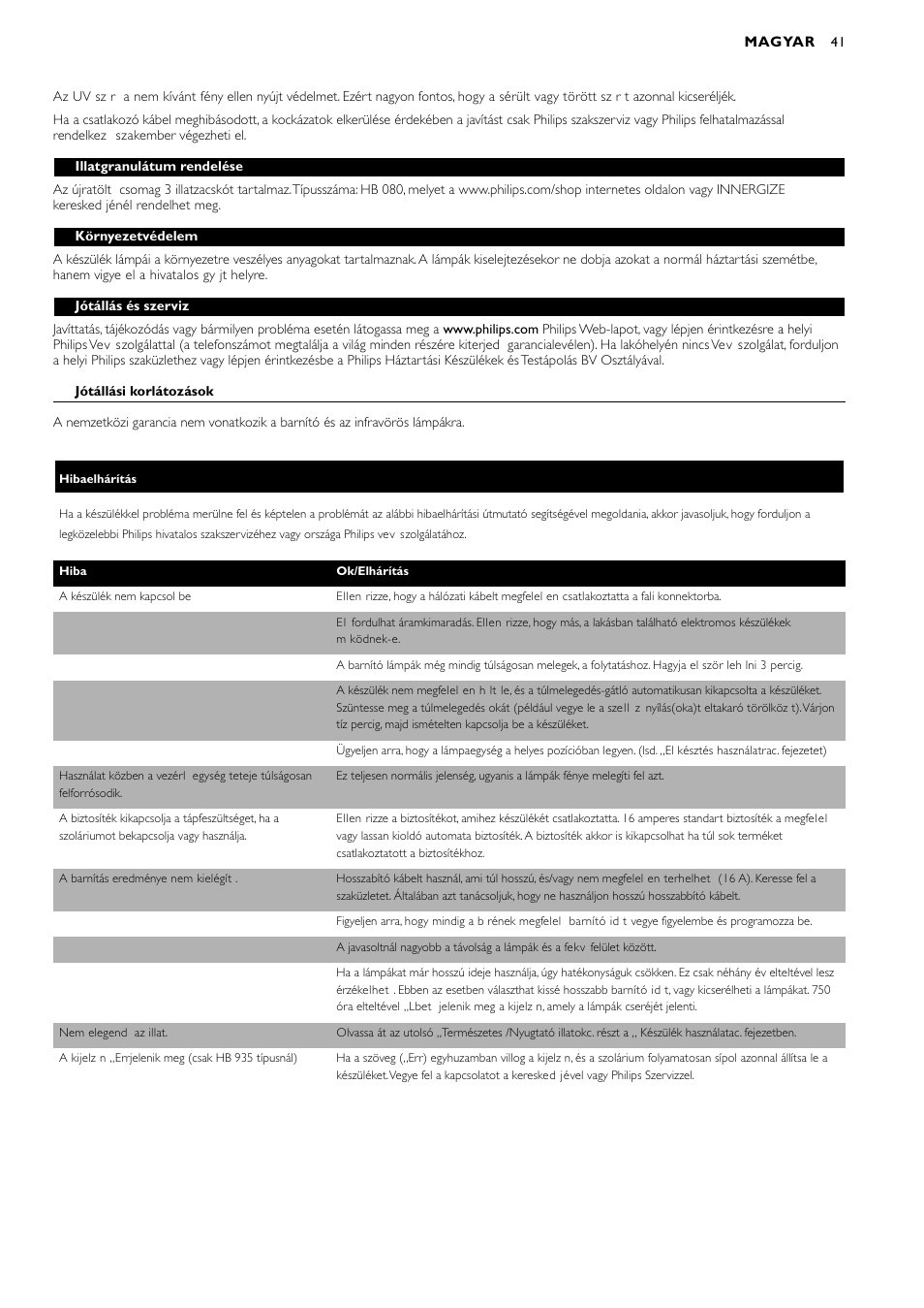 Philips HB935 User Manual | Page 41 / 56