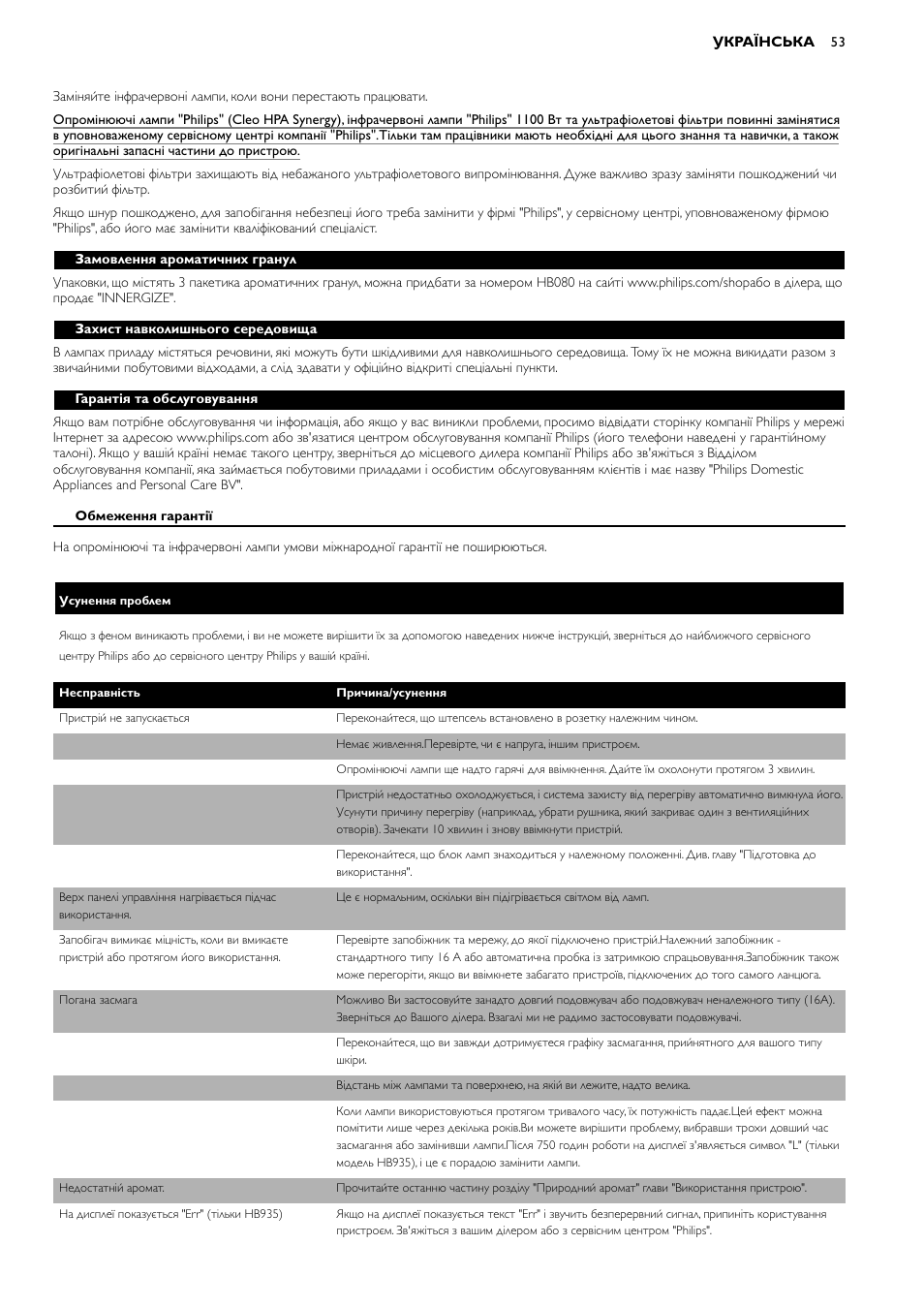 Philips HB935 User Manual | Page 53 / 56