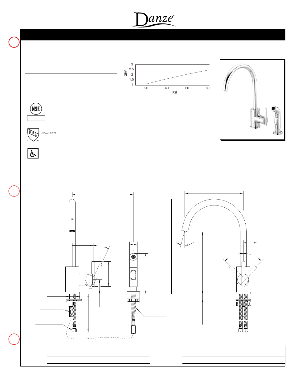 Danze D401558 - Spec Sheets User Manual | 1 page