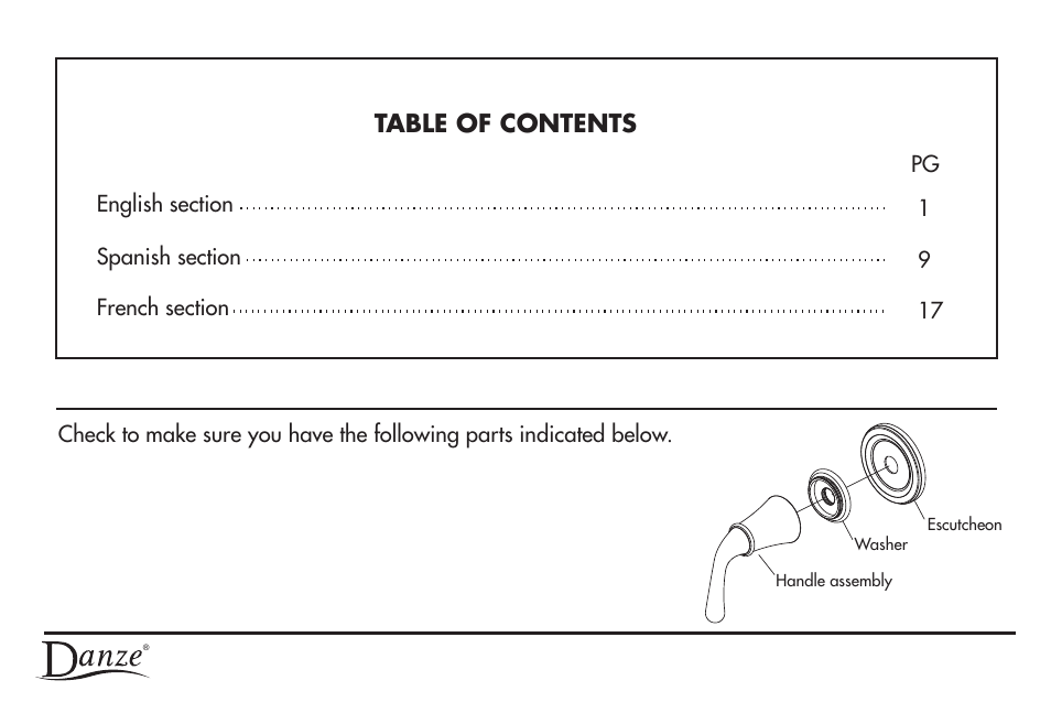 Before your installation | Danze D560944T - Installation Manual User Manual | Page 2 / 26