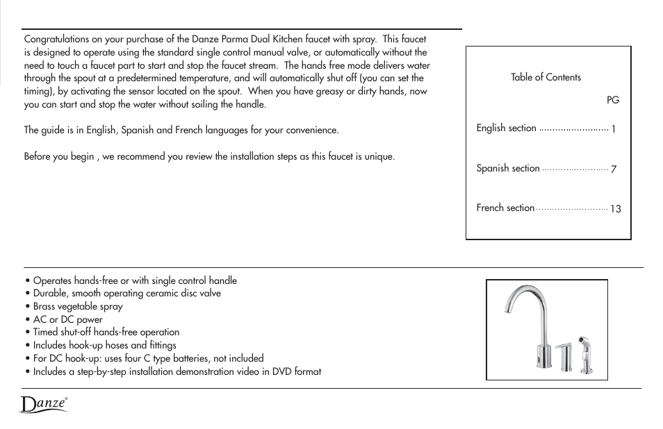 Danze D423058 - Homeowner Manual User Manual | Page 2 / 20