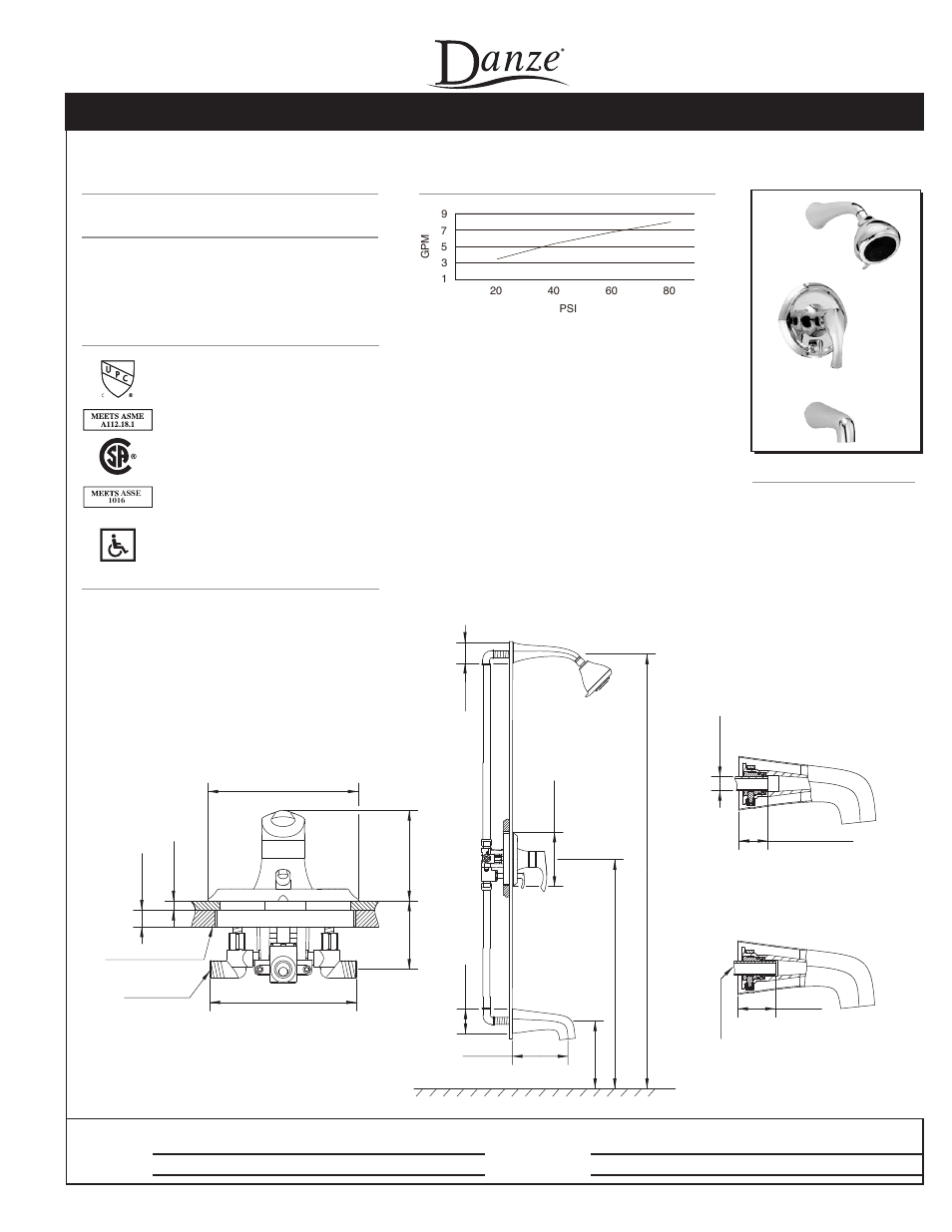 Danze D510046 - Spec Sheets User Manual | 2 pages