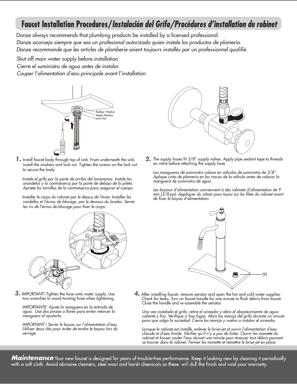 Danze D201014 - Installation Manual User Manual | Page 2 / 4