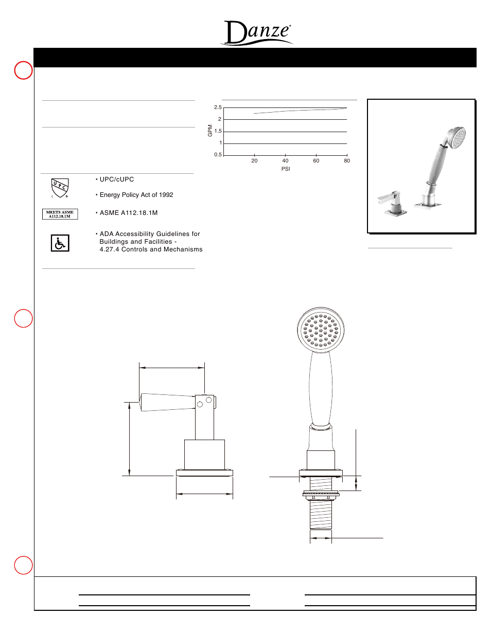 Danze SON-RTD User Manual | 1 page