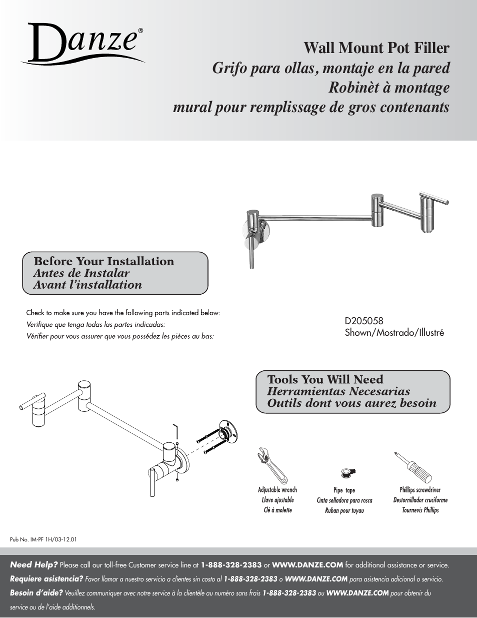 Danze D205012 - Installation Manual User Manual | 4 pages