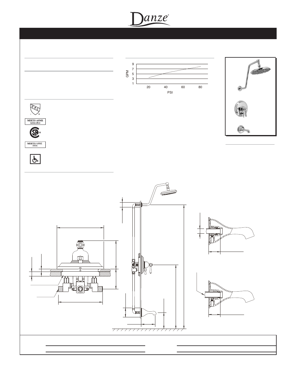 Danze D502057 - Spec Sheets User Manual | 2 pages