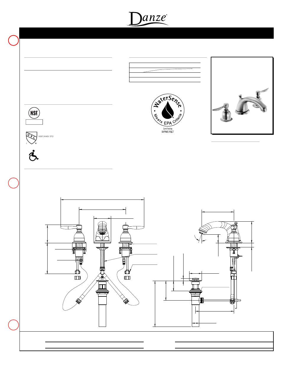 Danze RIV-8SP User Manual | 1 page