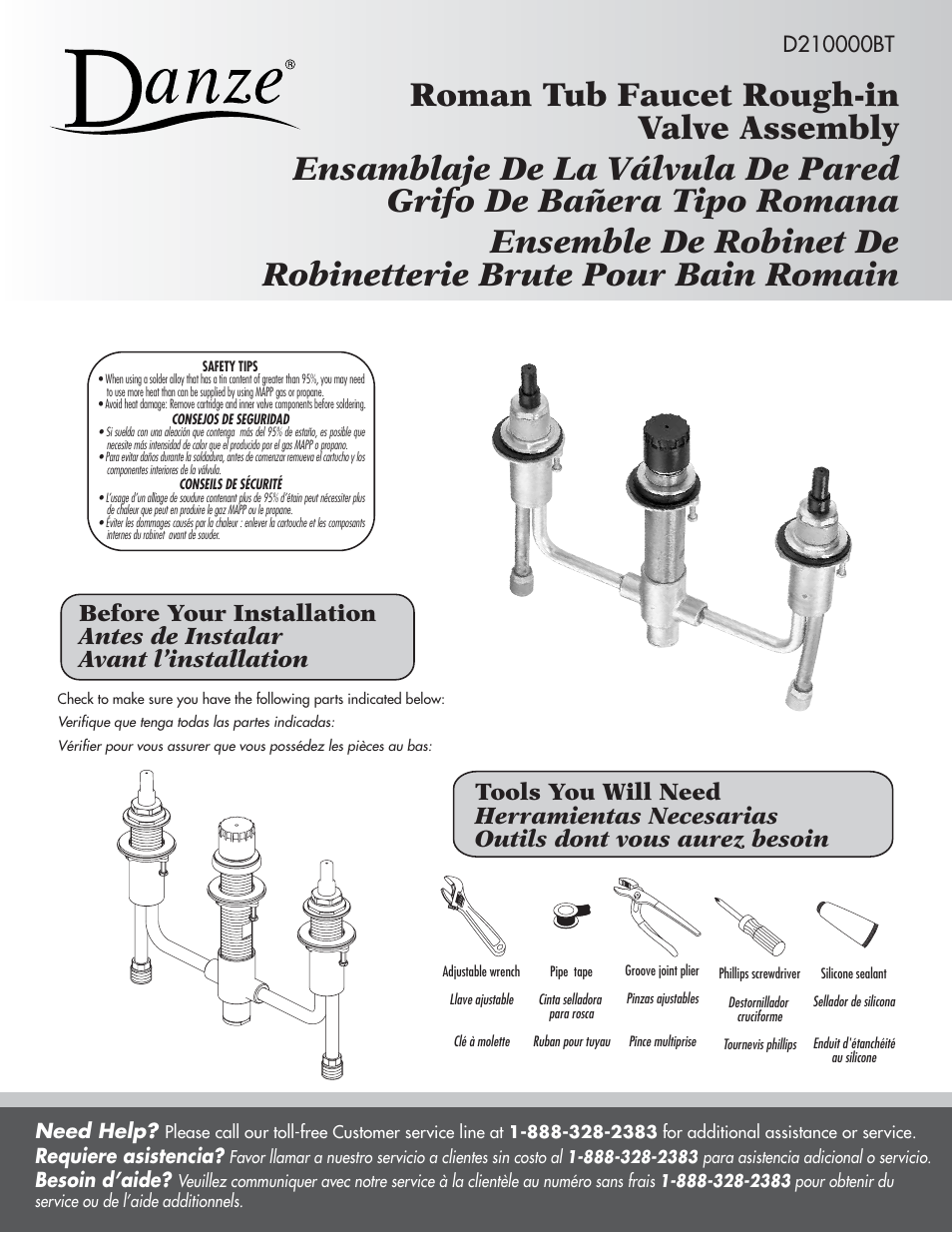 Danze D210000BT - Installation Manual User Manual | 5 pages