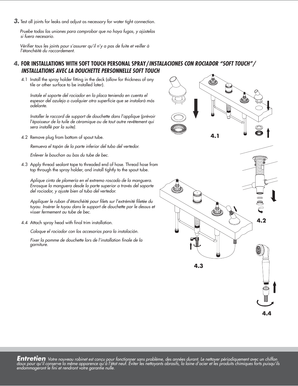 Entretien | Danze D210000BT - Installation Manual User Manual | Page 4 / 5