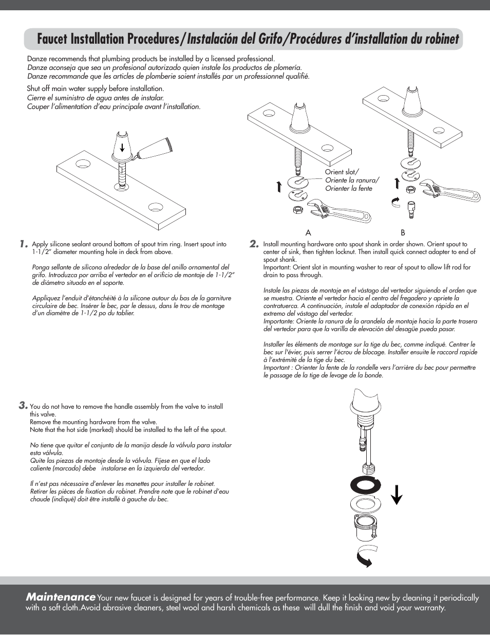 Maintenance | Danze D304015 - Installation Manual User Manual | Page 2 / 6