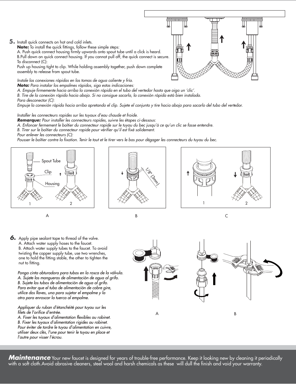 Maintenance | Danze D304268 - Installation Manual User Manual | Page 4 / 8