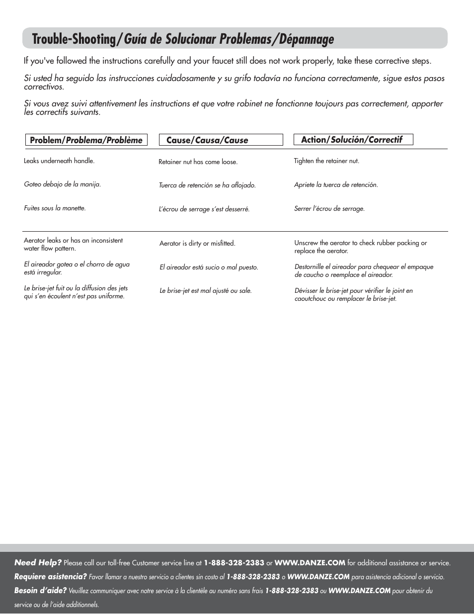 Danze D304268 - Installation Manual User Manual | Page 8 / 8