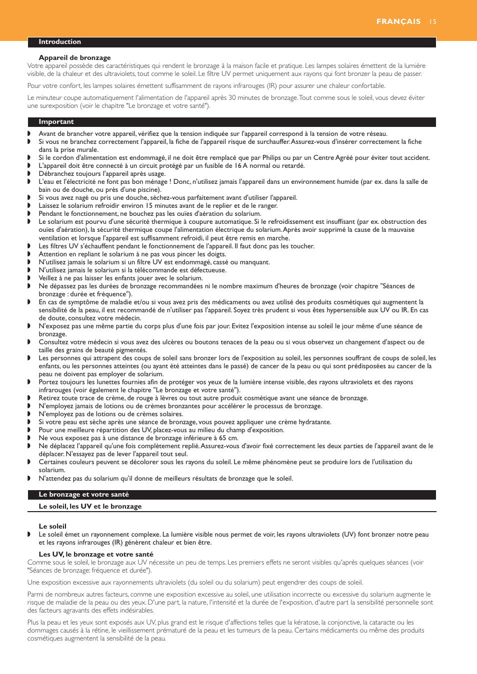 Français 15 | Philips HB953 User Manual | Page 15 / 36