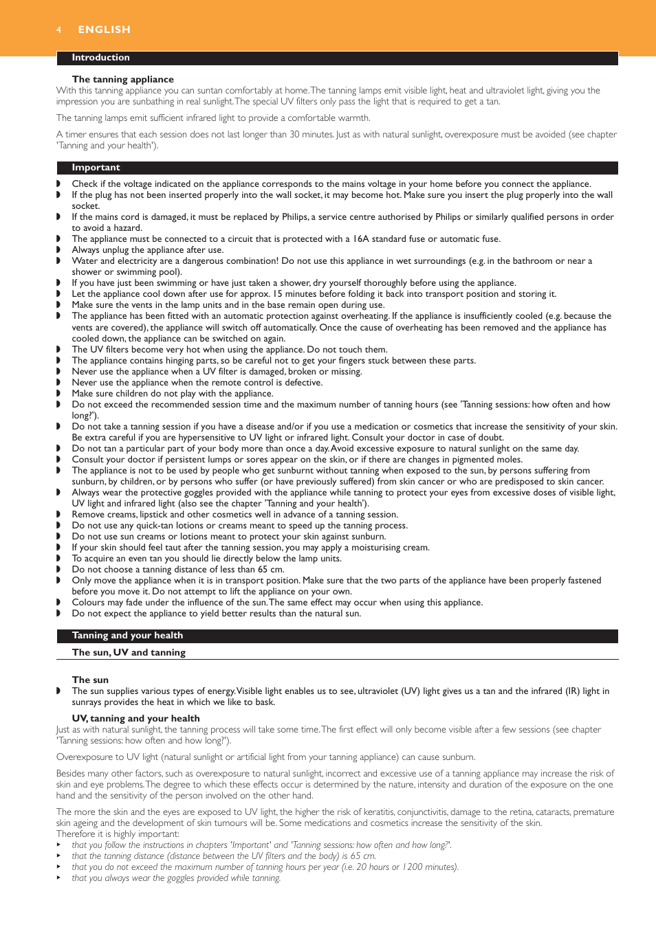 English 4 | Philips HB953 User Manual | Page 4 / 36