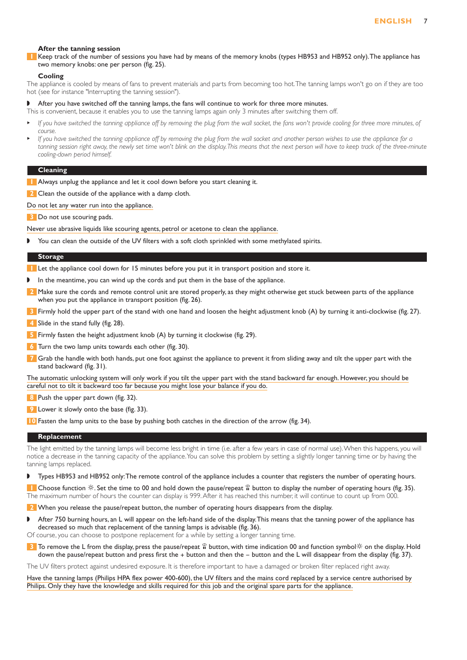 Philips HB953 User Manual | Page 7 / 36