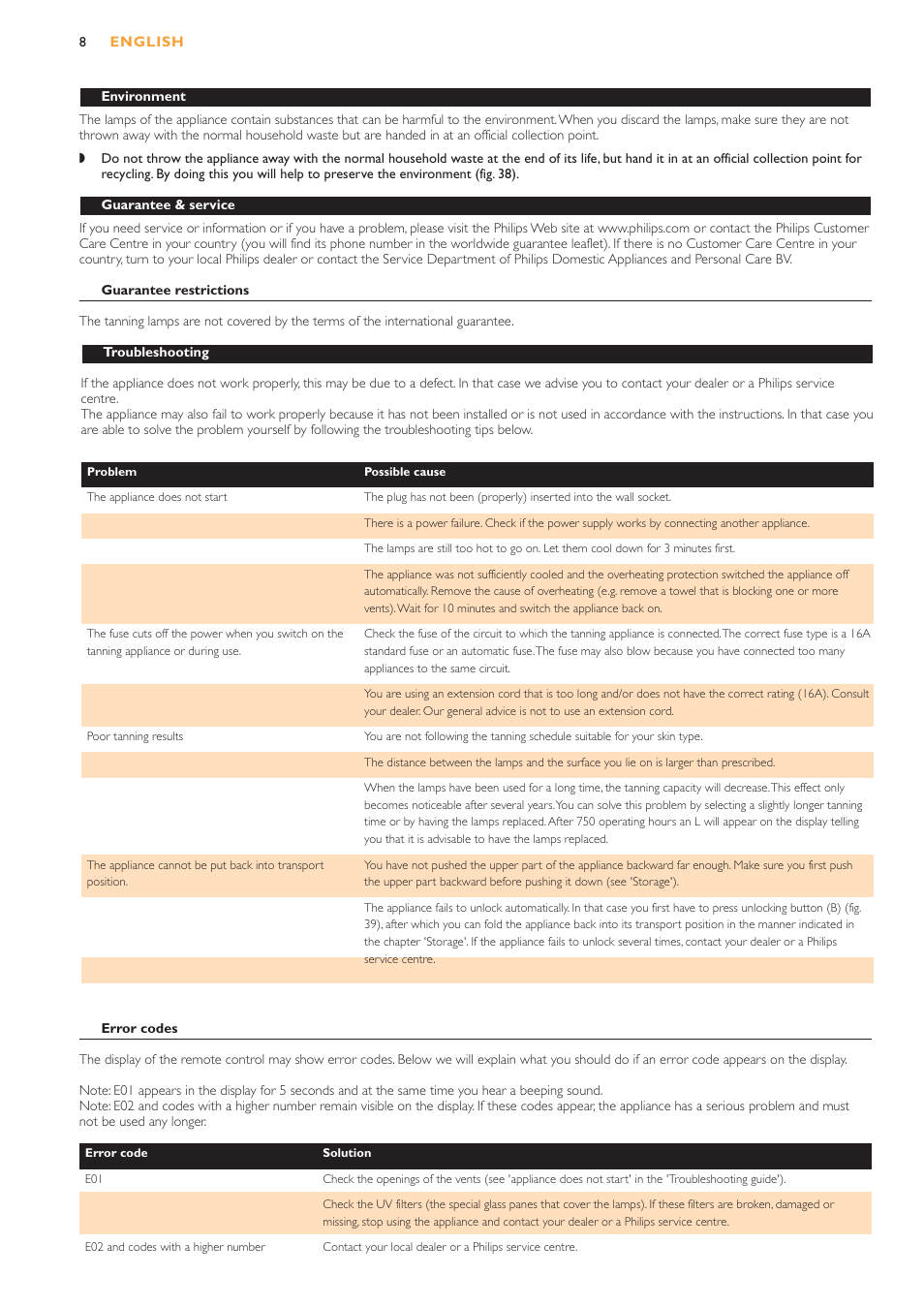 Philips HB953 User Manual | Page 8 / 36