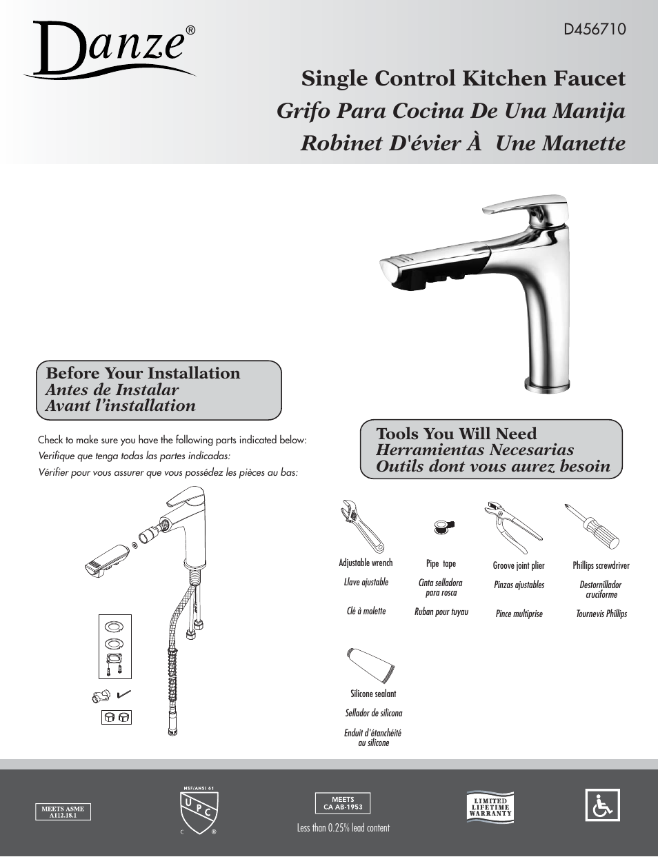 Danze D456710 - Installation Manual User Manual | 6 pages