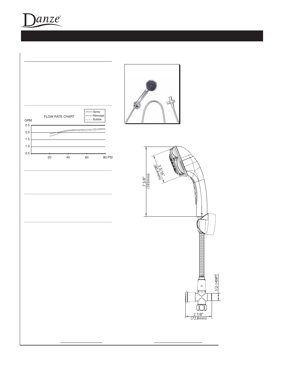 Danze D464608 - Spec Sheets User Manual | 1 page