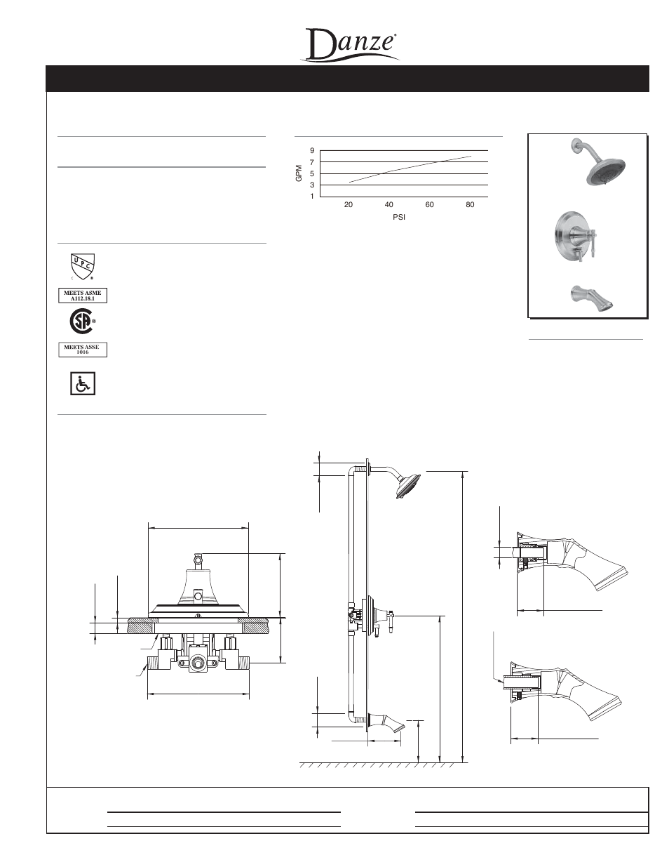 Danze D500045 - Spec Sheets User Manual | 2 pages