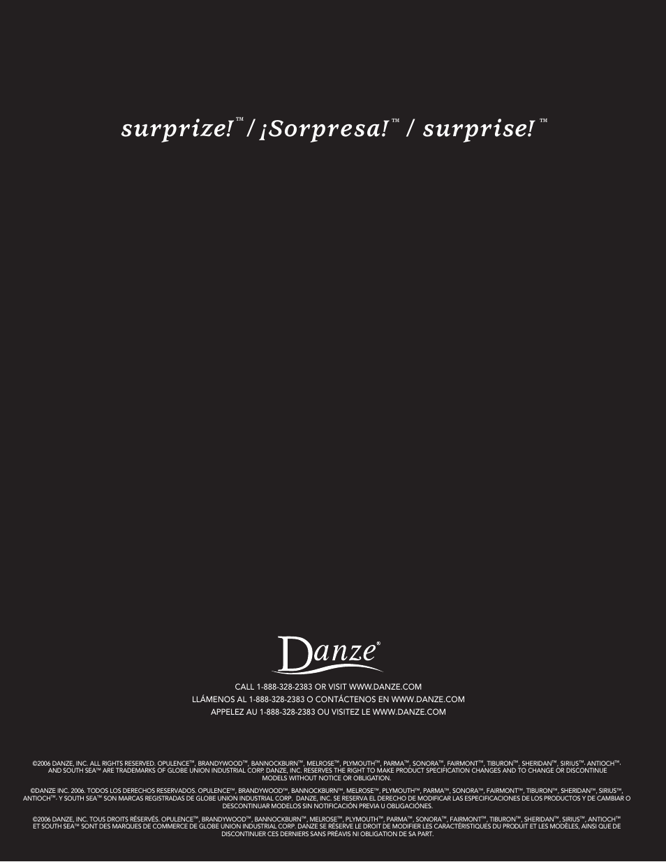 Surprize! / ¡sorpresa! / surprise | Danze D423058 - Installation Manual User Manual | Page 35 / 35