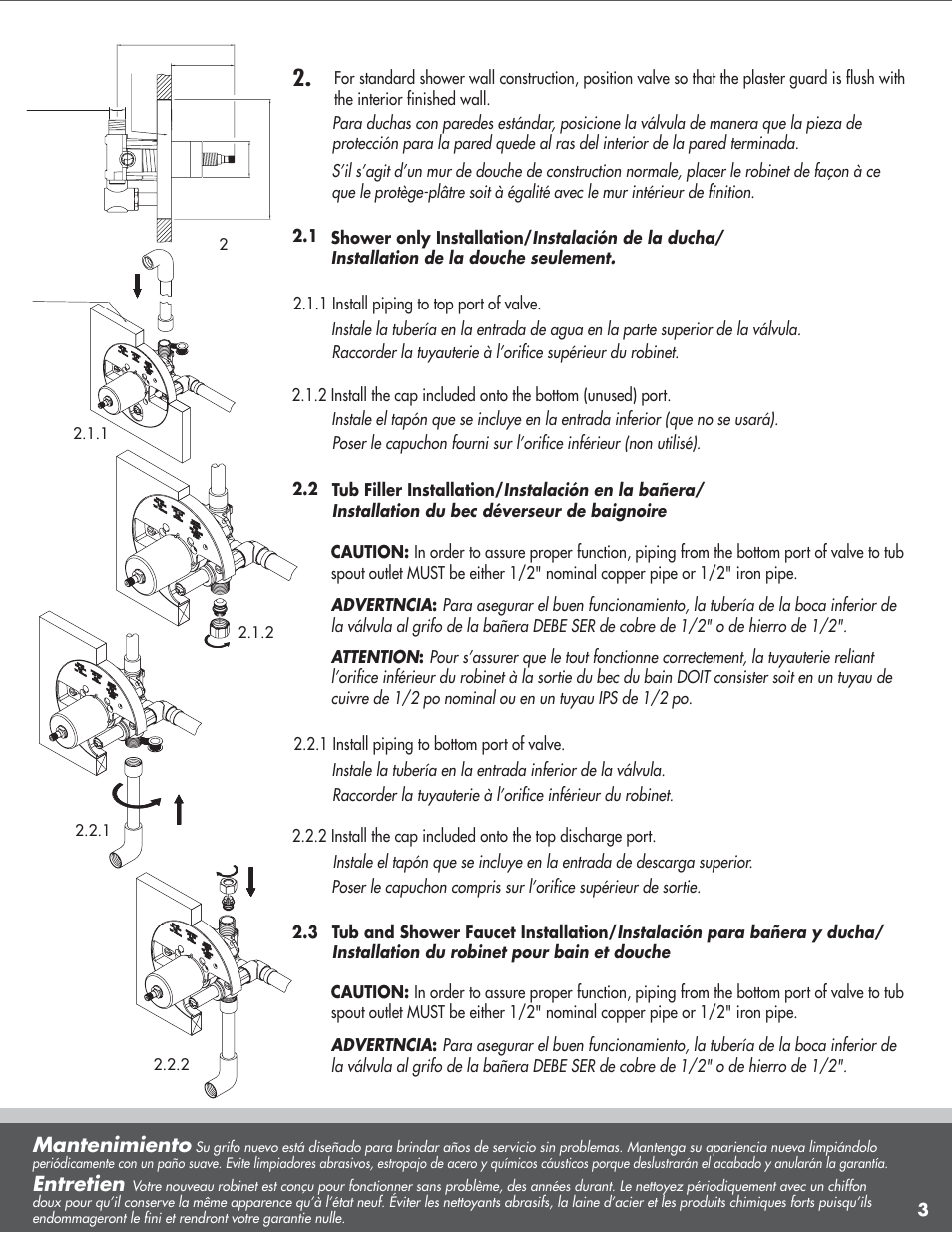 Mantenimiento, Entretien | Danze D113010BT - Installation Manual User Manual | Page 3 / 10