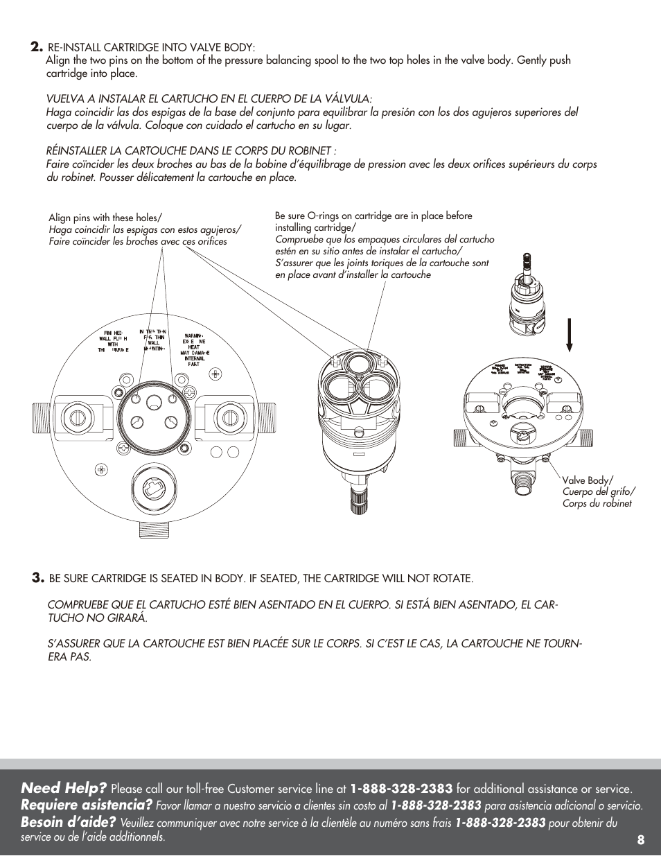 Need help, Requiere asistencia, Besoin d’aide | Danze D113010BT - Installation Manual User Manual | Page 8 / 10