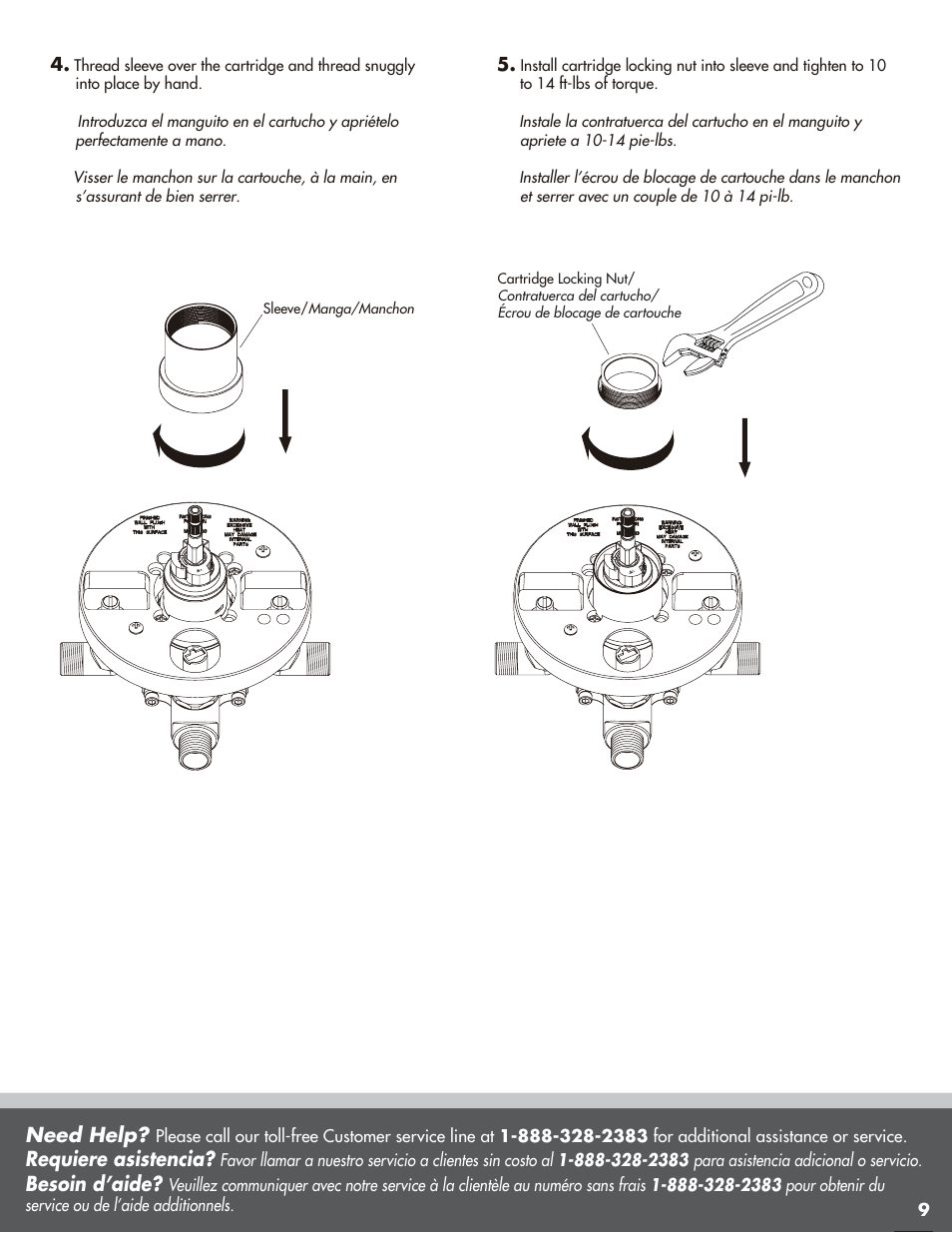 Need help, Requiere asistencia, Besoin d’aide | Danze D113010BT - Installation Manual User Manual | Page 9 / 10