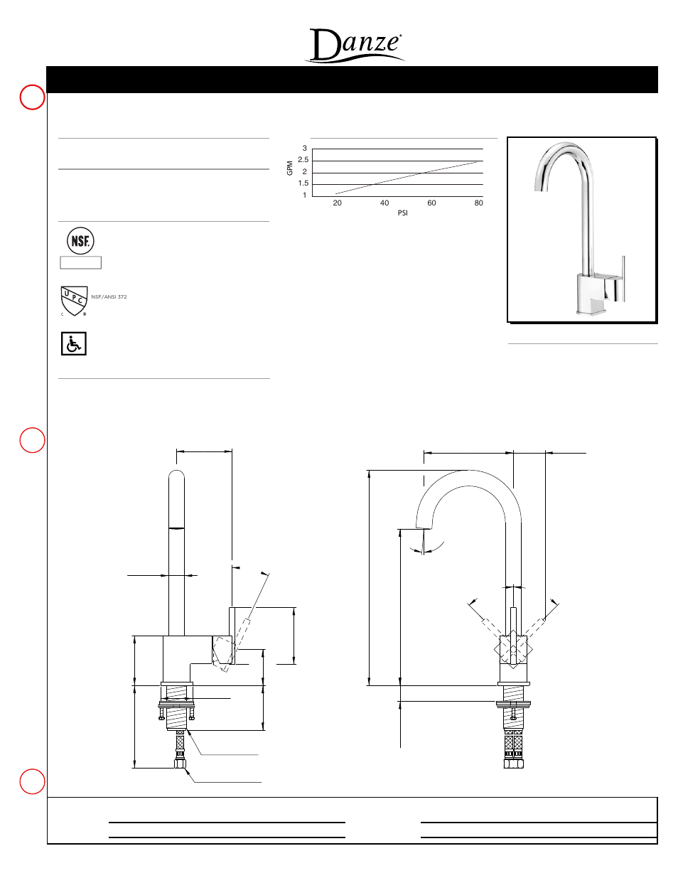 Danze D151542 - Spec Sheets User Manual | 1 page